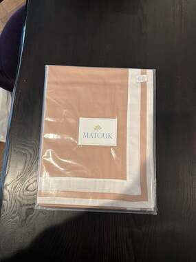 Matouk Alessandra Ambrosia Bone King Sham 600TC Sateen Egyptian Cotton